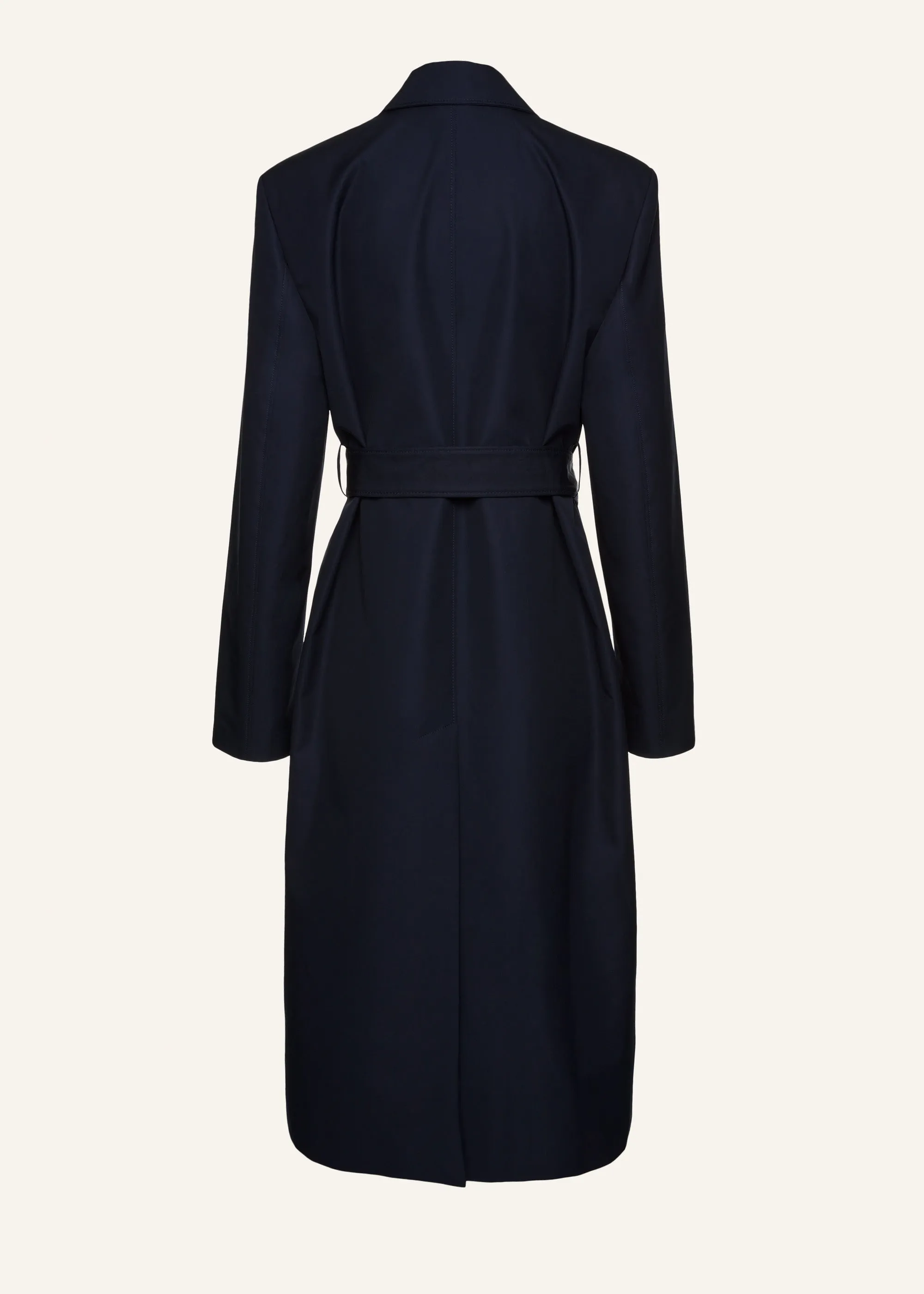 Wrap cotton coat in navy