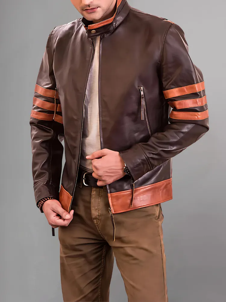 X-Men Origins Wolverine Logan Dark Brown Leather Jacket