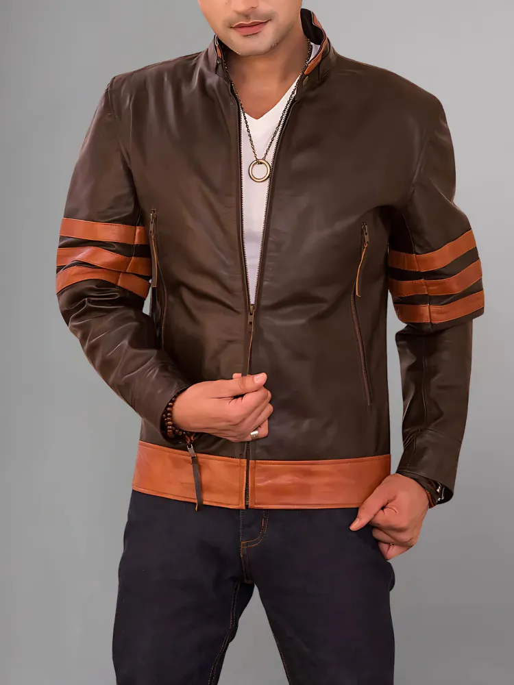 X-Men Origins Wolverine Logan Dark Brown Leather Jacket